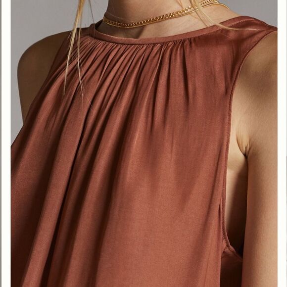NWT Anthropologie Sleek Draped Low-Back Blouse - Picture 4 of 12